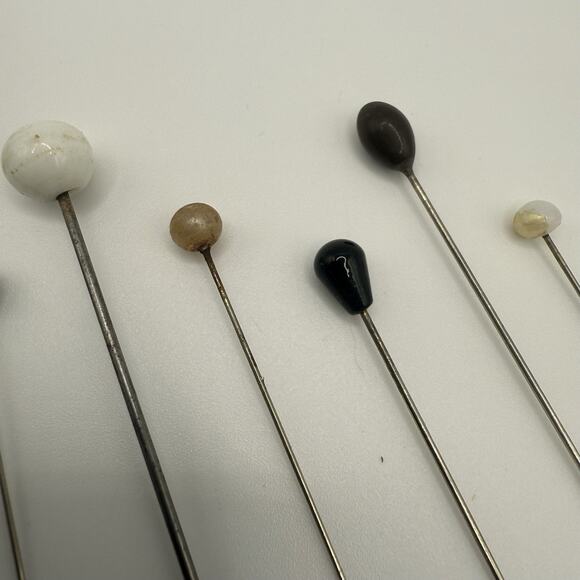 Vintage Stick Pins Lot of Nine Silver Tone 1.5” to 4.5” - Picture 3 of 11